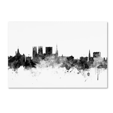 Michael Tompsett 'York England Skyline B&W' Canvas Art,12x19